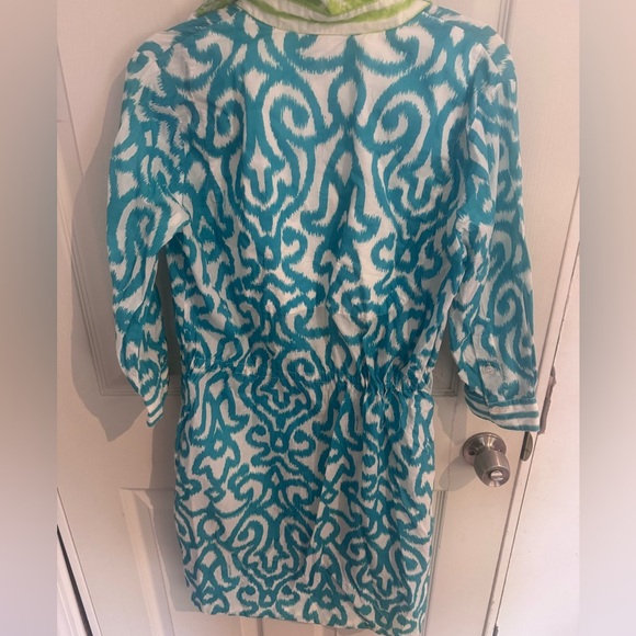 Gretchen Scott Everywhere Dress Arabesque Sky Blue Turquoise Sheath XS - Picture 8 of 14